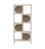 Vedik Multi-Purpose Metal Bookshelf with Patterned Doors Open & Closed Storage and Powder-Coated Metal Frame