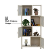 Vedik Multi-Purpose Metal Bookshelf with Patterned Doors Open & Closed Storage and Powder-Coated Metal Frame
