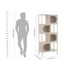 Vedik Multi-Purpose Metal Bookshelf with Patterned Doors Open & Closed Storage and Powder-Coated Metal Frame