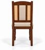 Vedika 6 Seater Dining Set In Provincial Teak Finish With Beige Colour Chair Vedika 6 Seater Dining Set In Provincial Teak Finish With Beige Colour Chair
