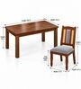 Vedika 6 Seater Dining Set In Provincial Teak Finish With Grey Colour Chair Vedika 6 Seater Dining Set In Provincial Teak Finish With Grey Colour Chair