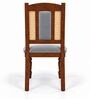 Vedika 6 Seater Dining Set In Provincial Teak Finish With Grey Colour Chair Vedika 6 Seater Dining Set In Provincial Teak Finish With Grey Colour Chair