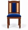 Vedika 6 Seater Dining Set In Provincial Teak Finish With Navy Blue Colour Chair Vedika 6 Seater Dining Set In Provincial Teak Finish With Navy Blue Colour Chair