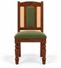 Vedika 6 Seater Dining Set In Provincial Teak Finish With Olive Green Colour Chair Vedika 6 Seater Dining Set In Provincial Teak Finish With Olive Green Colour Chair