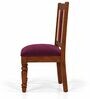 Vedika 6 Seater Dining Set In Provincial Teak Finish With Plum Colour Chair Vedika 6 Seater Dining Set In Provincial Teak Finish With Plum Colour Chair