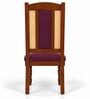Vedika 6 Seater Dining Set In Provincial Teak Finish With Plum Colour Chair Vedika 6 Seater Dining Set In Provincial Teak Finish With Plum Colour Chair