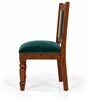 Vedika 6 Seater Dining Set In Provincial Teak Finish With Teal Green Colour Chair Vedika 6 Seater Dining Set In Provincial Teak Finish With Teal Green Colour Chair