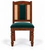 Vedika 6 Seater Dining Set In Provincial Teak Finish With Teal Green Colour Chair Vedika 6 Seater Dining Set In Provincial Teak Finish With Teal Green Colour Chair