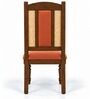 Vedika 6 Seater Dining Set In Provincial Teak Finish With Terracotta Orange Colour Chair Vedika 6 Seater Dining Set In Provincial Teak Finish With Terracotta Orange Colour Chair