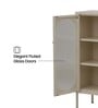 Vedra Metal Crockery Unit with Fluted Glass Swing Doors Adjustable Shelves and Spacious Dining Storage