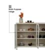 Vedra Metal Crockery Unit with Fluted Glass Swing Doors Adjustable Shelves and Spacious Dining Storage