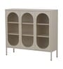Vedra Metal Crockery Unit with Fluted Glass Swing Doors Adjustable Shelves and Spacious Dining Storage