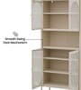 Vedra Multi-Purpose Metal Bookshelf with Fluted Glass Swing Doors Adjustable Shelves and Powder-Coated Frame