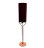 Veins Purple Velvet Shade Torchiere Floor Lamp With Metal Base