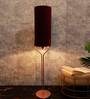 Veins Purple Velvet Shade Torchiere Floor Lamp With Metal Base