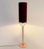Veins Purple Velvet Shade Torchiere Floor Lamp With Metal Base