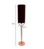 Veins Purple Velvet Shade Torchiere Floor Lamp With Metal Base