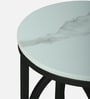 Vella White Porcelain Top End Table With Black Finish
