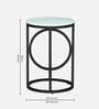 Vella White Porcelain Top End Table With Black Finish