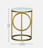Vella White Porcelain Top End Table With Gold Finish