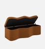 Velmora Wave Storage Bench In Caramel Brown Colour