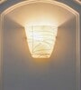 Velora Frosted White Glass Uplighter Wall Light With Black Pattern Modern Decorative Wall Lamp For Bedroom, Living Room & Hallway (E27 Compatible)