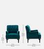 Velora Tufted Back 1 Seater Sofa In Teal Colour