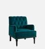 Velora Tufted Back 1 Seater Sofa In Teal Colour