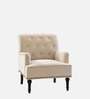 Velora Tufted Back Fabric 1 Seater Sofa In Off White Colour