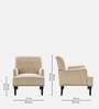 Velora Tufted Back Fabric 1 Seater Sofa In Off White Colour