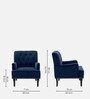 Velora Tufted Back Fabric 1 Seater Sofa In Blue Colour