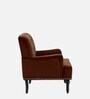 Velora Tufted Back Fabric 1 Seater Sofa In Brown Colour