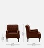 Velora Tufted Back Fabric 1 Seater Sofa In Brown Colour
