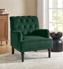 Velora Tufted Back Fabric 1 Seater Sofa In Green Colour