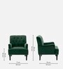 Velora Tufted Back Fabric 1 Seater Sofa In Green Colour