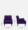Velora Tufted Back Fabric 1 Seater Sofa In Purple Colour