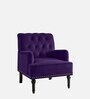 Velora Tufted Back Fabric 1 Seater Sofa In Purple Colour
