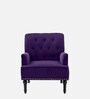 Velora Tufted Back Fabric 1 Seater Sofa In Purple Colour