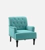 Velora Tufted Back Fabric 1 Seater Sofa In Sea Green Colour