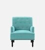 Velora Tufted Back Fabric 1 Seater Sofa In Sea Green Colour