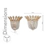 Veloria Honey Crystal Wall Light With Gold Finish Metal Body Modern Decorative Crystal Wall Lamp For Bedroom, Living Room & Hallway (E14 Compatible)