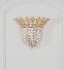 Veloria Honey Crystal Wall Light With Gold Finish Metal Body Modern Decorative Crystal Wall Lamp For Bedroom, Living Room & Hallway (E14 Compatible)