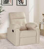 Veloura Fabric 1 Seater Manual Recliner in Beige Colour