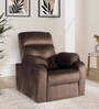 Veloura Fabric 1 Seater Manual Recliner in Brown Colour