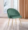 Velutinous Velvet Guest Chairs In Green  Colour