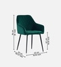 Velutinous Velvet Guest Chairs In Green  Colour