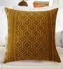 Velvet 18 x 18 Inch 1 Cushion Cover in Yellow Color