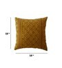 Velvet 18 x 18 Inch 1 Cushion Cover in Yellow Color