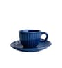 Velvet 250ml Blue Ceramic (Set of 4) Tea Cup & Saucer Set