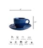 Velvet 250ml Blue Ceramic (Set of 4) Tea Cup & Saucer Set